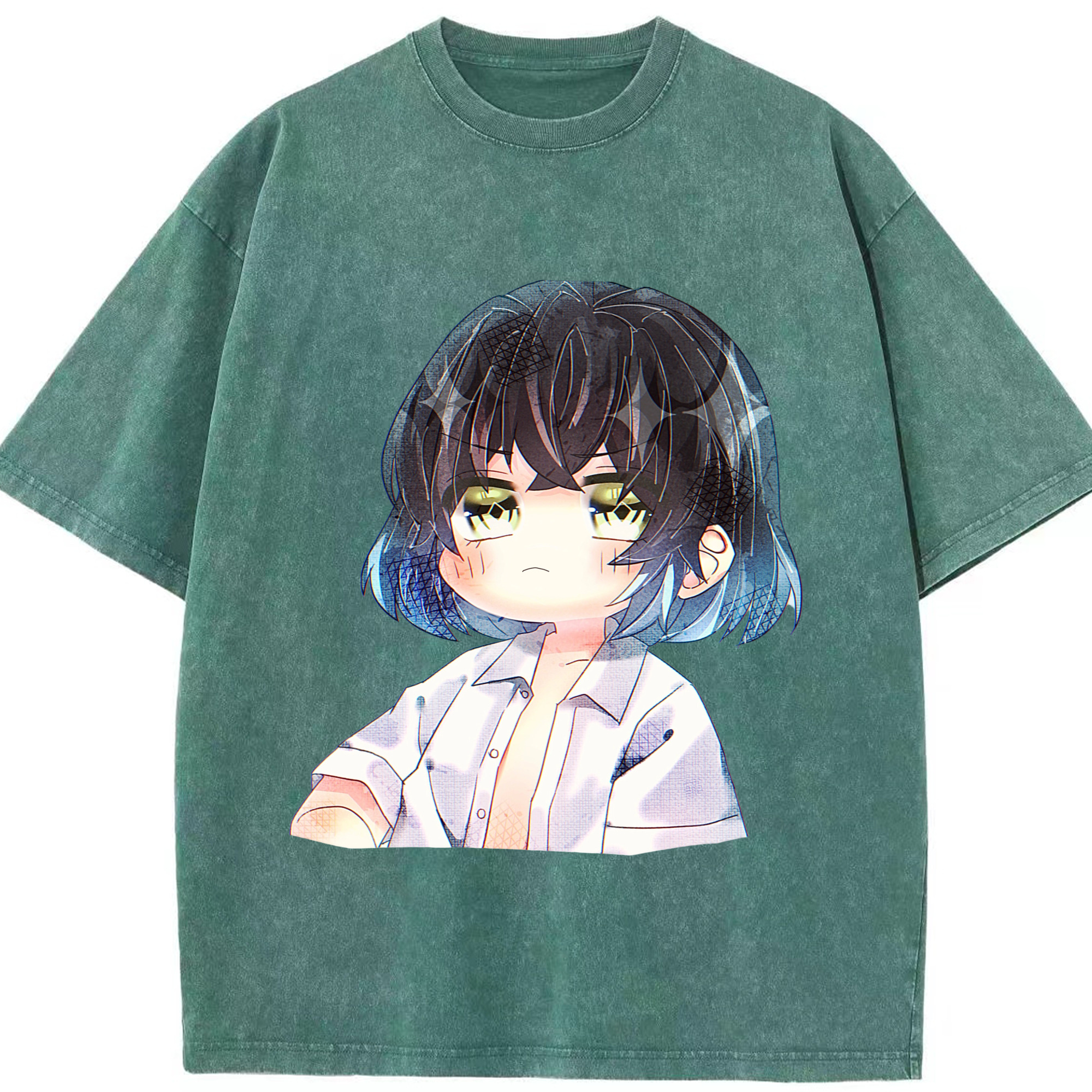 （画像用） 鬼滅の刃（きめつのやいば）嘴平 伊之助／はしびら いのすけ Hashibira Inosuke 綿100% ヴィンテージ風 半袖Tシャツ（フロントプリント）